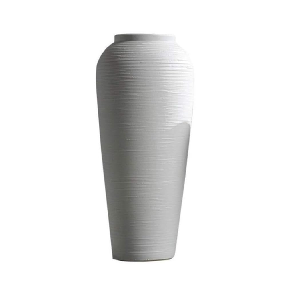 Vase rétro en céramique blanc L pour décoration hydroponique intérieure