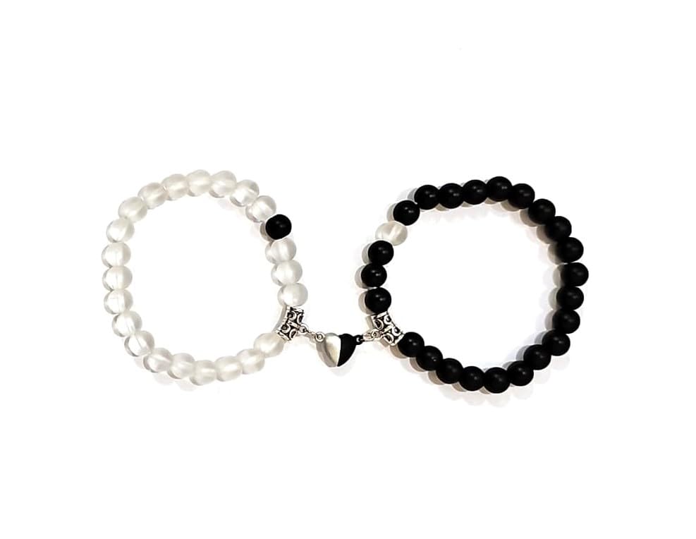 GenericTrendy Best Bracelets Matching Friendship Couples Best Friends Music Lovers Stone Beaded Bracelets Guitar Magnet Heart BFF Gift Jewelry for Boys Girls Woman Men Girlfriend boyfriend spiderman web