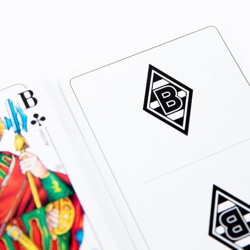 Borussia Mönchengladbach Skatspiel | Offizieller Fanartikel Fohlenshop | 32 Blatt | Kartenspiel im Gladbach-Design | Mit Rautendruck, Spielkarten
