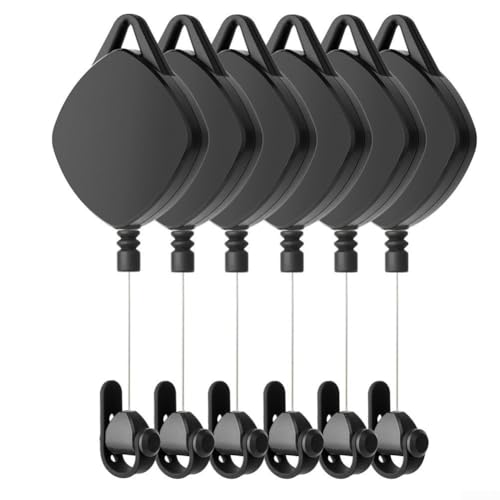 Gdfnmogo Sistema de gestión de cables VR gancho telescópico para Quest 2/3/3S PS VR2 Vive, diseño de ahorro de espacio, fácil de instalar, paquete de 6