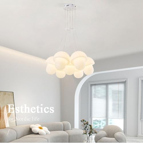 Lustre de luxe créatif à LED moderne couleur crème