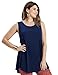 LARACE Tank Tops for Women Plus Size Sleevelss Tunic Casual Summer Clothes Swing Shirts for Leggings (L, Navy Blue)