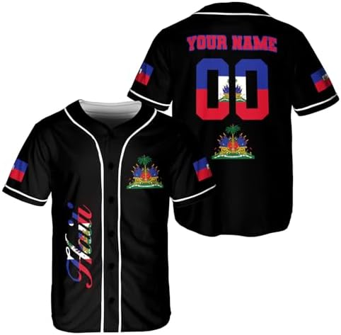 Leeprints Personalized Name Haiti Baseball Jersey, Haitian Baseba...