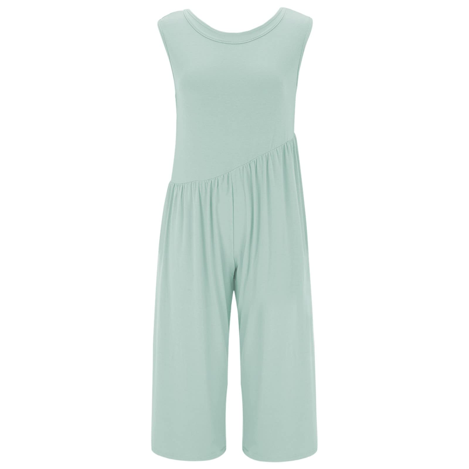 Generisch Tuta da donna in tinta unita, con schiena scoperta, casual, traspirante, taglie forti