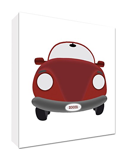 Toile sur cadre voiture ancienne rouge pour habiller un mur vide avec style moderne