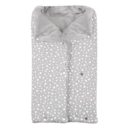 JYOKO Kids Saco Capazo para Bebé de Polar Teddy Extra Suave – Antialérgico, Protección Óptima contra el Viento y Frío – Ideal para Piel Sensible, Recién Nacidos y Bebés (White Star, Polar)