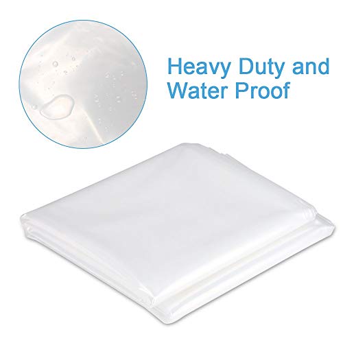 E-Gtong 1-Pack 2 Mil Plastic Drop Cloth, 9-Feet By 12-Feet Heavy Duty Plastic Painting Tarp, Waterproof Clear Plastic Tarp, Plastic Sheeting For Furniture, Wall Painting, Patio #TOP3