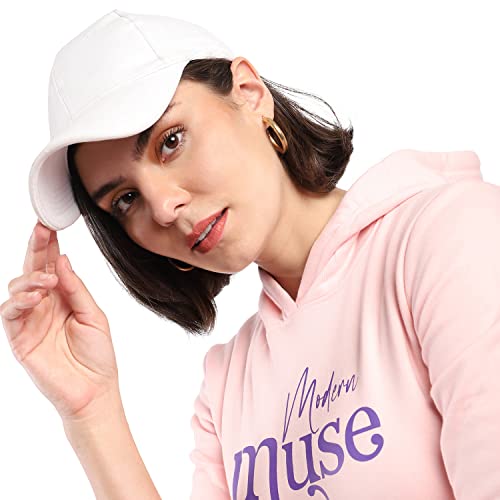 Image of PINACOLADA Women's Cotton Solid Printed Sweatshirt with Hoodie, Regular Fit for Casual Wear Full Sleeve Sweatshirt Crafted with Comfort Fit and High-Performance for Everyday Wear