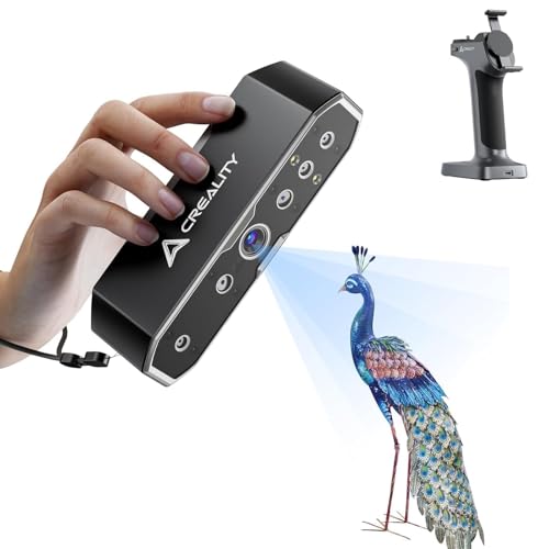 Creality CR-Scan Otter 3D-Scanner, 0,02 mm Genauigkeit, Vierlinsen-Stereovision, 24-Bit-Farbscan für Objekte 10-2000mm (schwarz/metallisch ohne Sprühen)