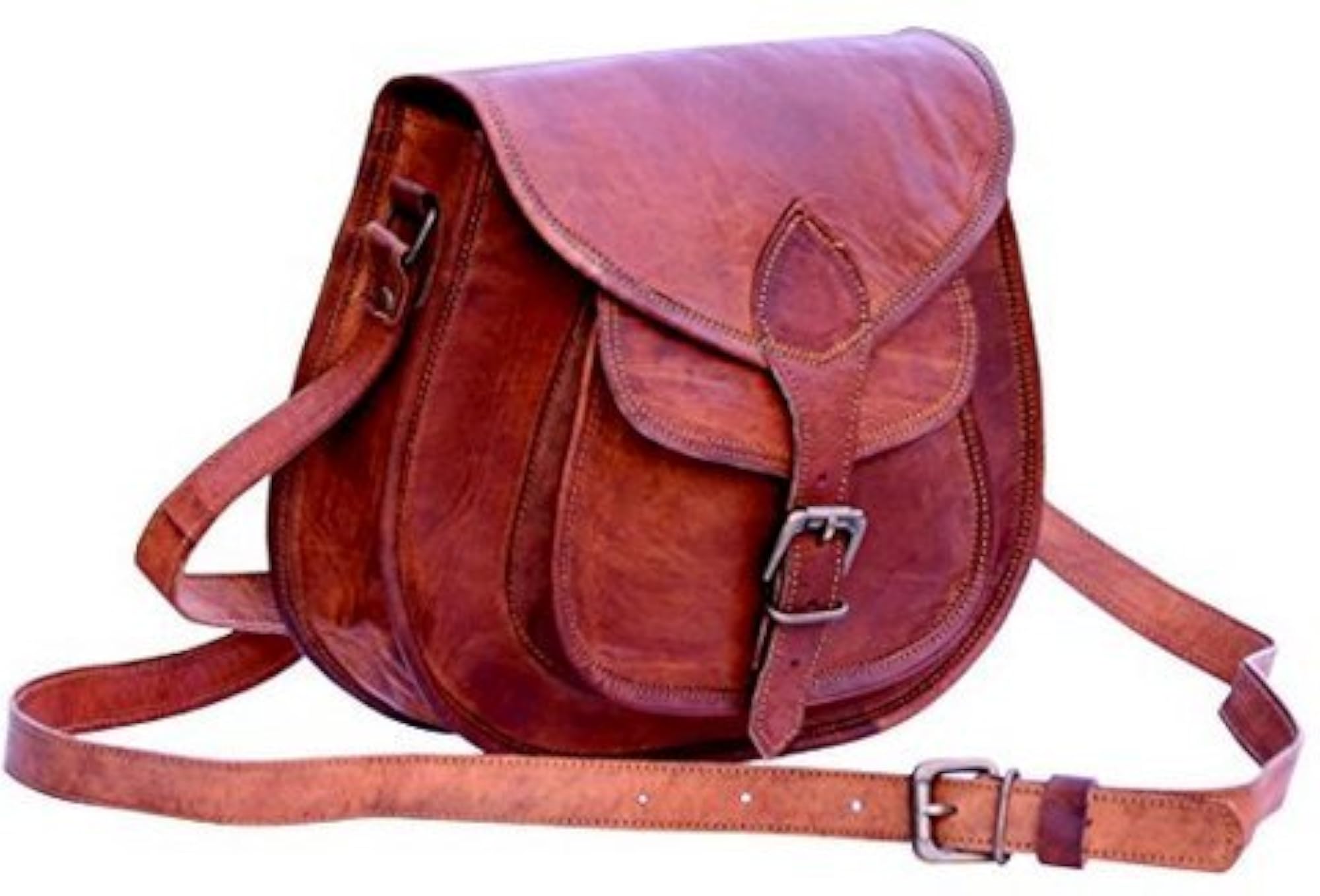 Genuine Leather 9 Inch Sling Shoulder Messenger Bag for Girls