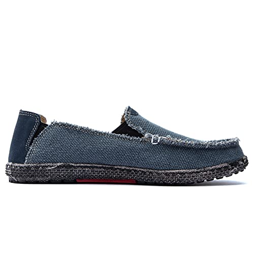 Men's Slip on Deck Shoes Casual Canvas Loafer Flat Boat Shoe Outdoor Lightweight Breathable Walking Sneakers2