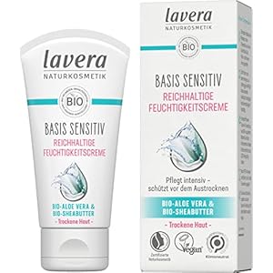Lavera Naturkosmetik Basis Sensitiv Reichhaltige Feuchtigkeits Bio Aloe Vera & Sheabutter Creme, 1 x 50 ml