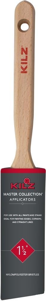 KILZ MASTER COLLECTION Handcrafted Nylon-Polyester Blend Flat Paint Brush, 3-Inch - - 