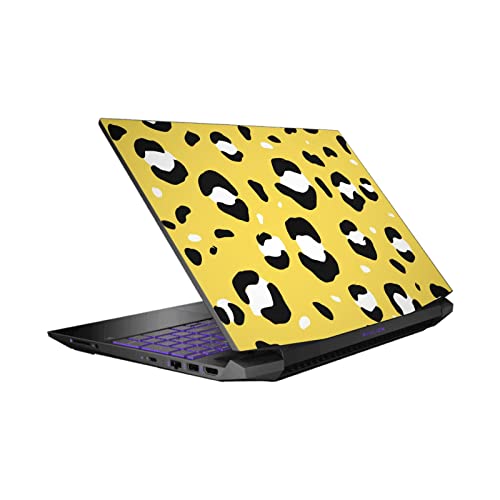 Peau autocollant HP Pavilion 15.6 vinyle de protection motif léopard jaune