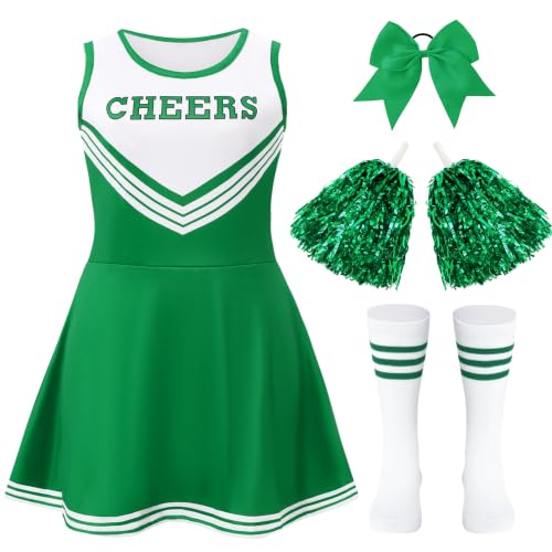 WooHand Cheerleader Costume for Women 4Pcs Cheerleader Outfit