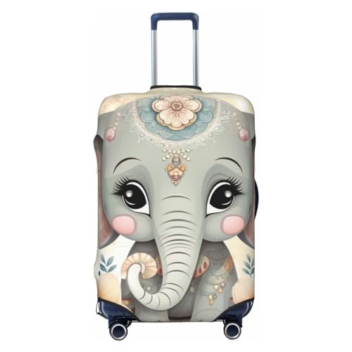 Luggage Cover Protector Cute Elephant Flower Floral Suitcase Cover With Zipper, Luggage Cover For 22