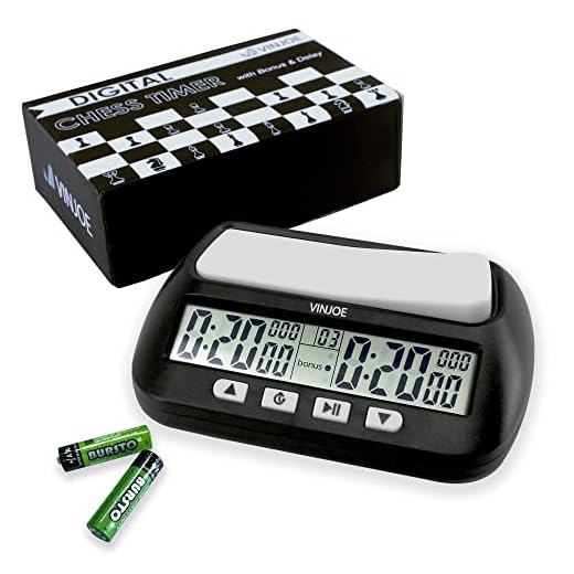 VINJOE Chess Clock Digital Chess Timer, Portable Digital Chess Clock & Game Timer for Board Games with Basic, Bonus, Delay and Positive Time Features Best Gifts for Christmas(Include Battery)