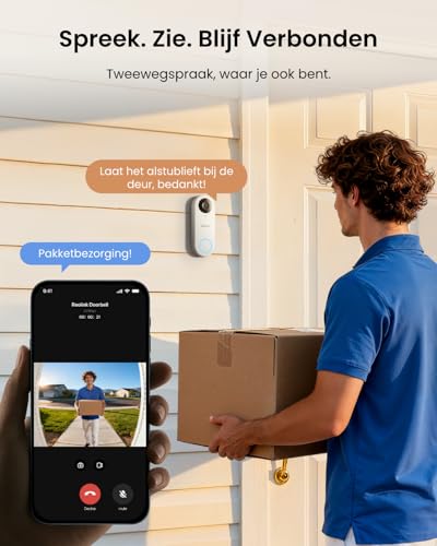 Reolink 2K+ Video deurbel PoE Camera met Chime, 3:4 Hoofd-aan-teen weergave, 2-Weg Audio, Persoon/Pakket Detectie, Waterdicht, Smart Alerts, Ondersteunt Reolink NVR (bedraad, 2024 nieuwe release) - Afbeelding 5