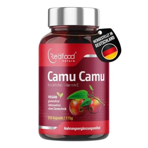 Camu Camu Extrakt 600mg natürliches Vitamin C Hochdosiert XXL Dose 250 vegane Kapseln laborgeprüft und produziert in Deutschland