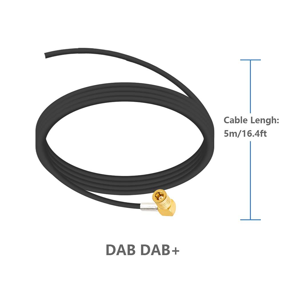 Antenne Toit Voiture DAB+ / FM / AM Avec Amplificateur - Connecteurs SMB/DIN - Marque Tomzz - Neuf