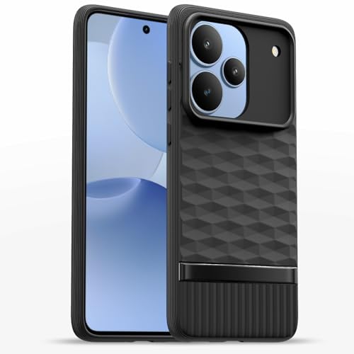 Image of Pikkme Back Cover for Realme P4 Pro 5G Soft Grip 3D Hexa Cube Texture Silicone Bumper Case (Black)