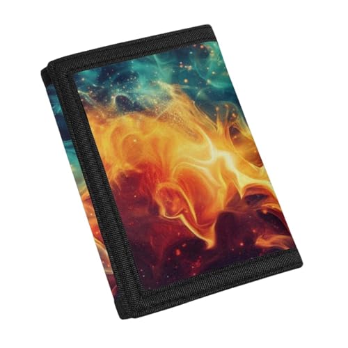 Glkyslehks Galaxy Smog Trifold Wallet for Kids Cool Aesthetic Kids Wallet for Boys Ages 12-14 Fashion Coin Purse with Card Slots Toddlers Tri Fold Wallets