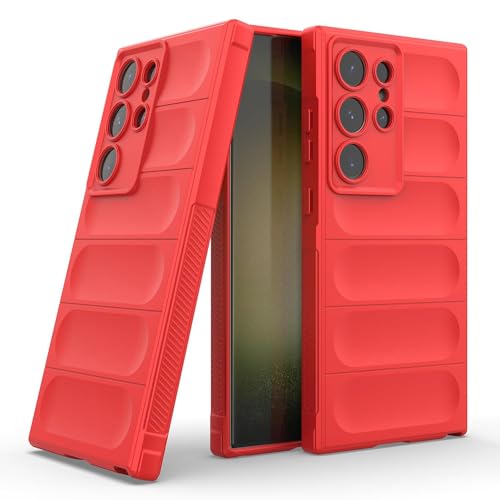Image of amazon basics Basic Case for Samsung Galaxy S24 Ultra 5G (Silicone Red)