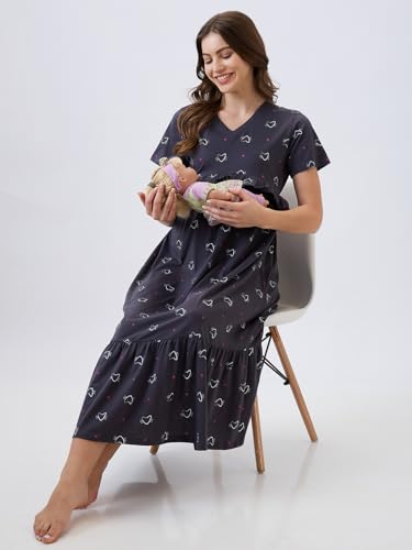 Image of AV2 Women's Cotton Midi Maternity Nighty