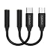 USB C Headphone Adapter, 2 Pack iCableTech Pixel 2 Headphone Adapter USB-C to Headphone Jack Adapter 3.5mm Audio Hi-Res with DAC Compatible with Google Pixel 2 XL / 3 XL, Essential Phone, Sony XZ2