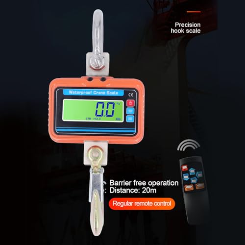 XHTLLO Hanging Scale, 2200lb Industrial Crane Scale with Rechargeable LCD Display, Digital Hanging Scale with Remote Control for Warehouse, Factory, and More(USAC100-240V)