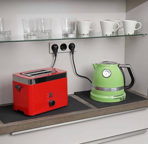 FireMat Black Edition 60x70cm, Feuerfeste Unterlage für Elektrogeräte wie Kaffeemaschinen, Mikrowelle, Wasskocher, Airfryer, Kochen auf Induktionsherd möglich.