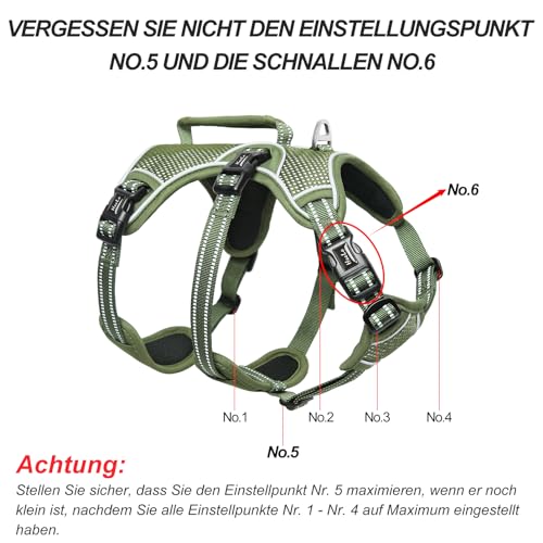 Image of HEELE Dog Harness, Escape Proof Dog Harness, Release on Neck, No Pull Reflective Adjustable Vest with Durable Handle, Dog Harness for Outdoor Training Walking, Dog Harness for Big /Active Dogs, XL