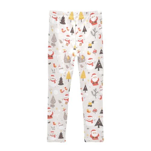 Christmas Pattern Silver Kids Baby Girls Cotton Pants Stretchy High Waisted Workout Pants Exercise2