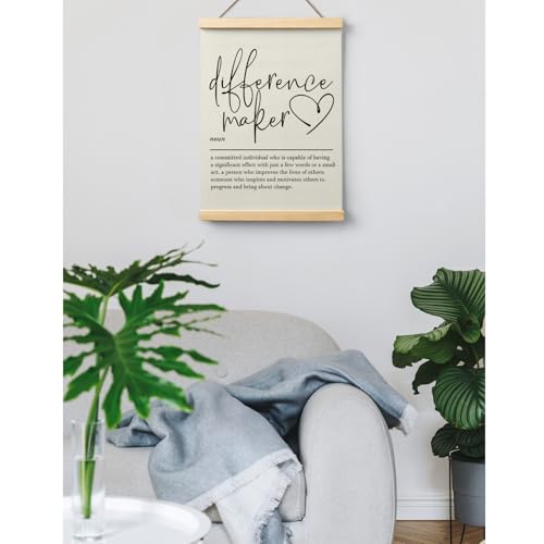 Ryeolo 108 Difference Maker Definition Wooden Poster Hanger Frame 12.5X17 Inch,Difference Maker Poster Hanger Frame,Appreciation Retirement Gifts Wooden Hanging Wall Art thumb #4