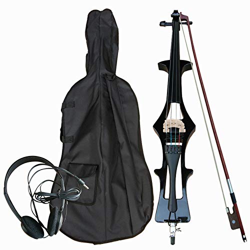 NUYI Black Electric Acoustic Cello New Cello Professional Performance Exam Cello (Black)