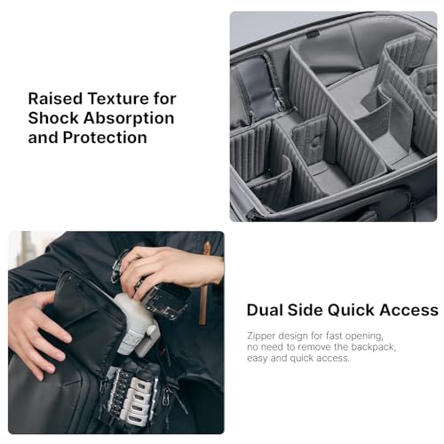 ULANZI BP10 35L Hardshell Camera Backpack, Professional Splash-proof Photography Camera Case Anti Theft Travel f Photographers Unisex Drone DSLR Mirrorless Camera Lens Tripod Holder 17'' Laptop Black