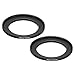 PATIKIL 43mm-55mm Metal Step Up Ring, 2 Pack Camera Lens Filter Adapter Ring Aluminum Filter Adapter Ring for Camera Lenses Hood, Black