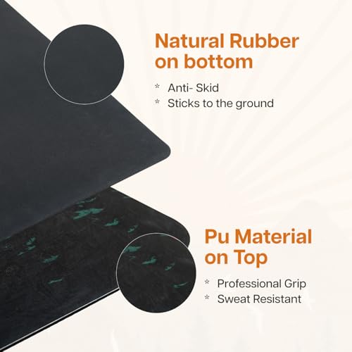Image of WiseLife PU Natural Rubber Yoga Mat | XL & Extra Wide | Anti-Skid & Slip-Resistant | with Carry Strap - Perfect for Yoga & Workouts (Arabian-Morning)