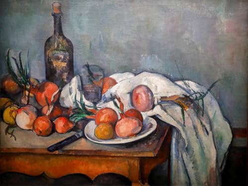 Toile peinture oignons Paul Cézanne pour décoration de salon en tableau mural 60x90cm