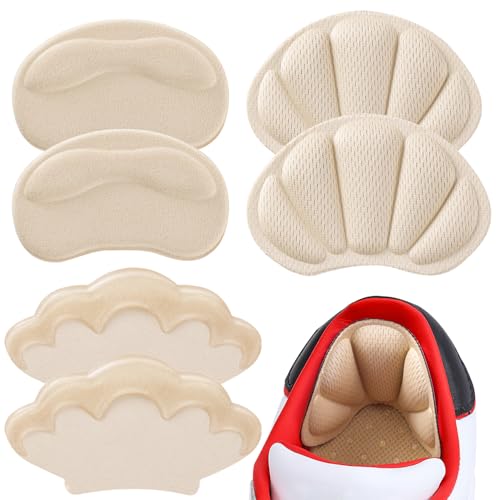 Image of Adhesive Back of Heel Cushion Pads, Heel Grips Inserts for Women Men, Prevent Heel Pain and Improve Shoe Fit, 2PCS-Beige+2PCS-Beige+2PCS-Beige