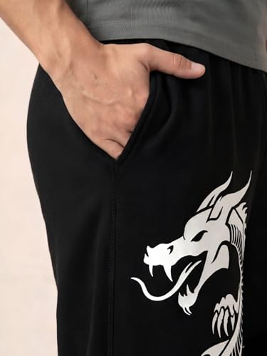Tedwoods Men’s Dragon Print Baggy Pants Black - Image 7