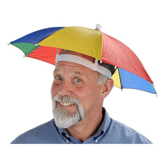 GenericCHITRANG APPARELS & TRADERS '' Umbrella Hat Umbrella for kids Adults Hands Free Hat Umbrella for Women & Men School Going Boys Hat Cap Umbrella Protect from Sun & Rain (Pack of 1 Pcs) az1