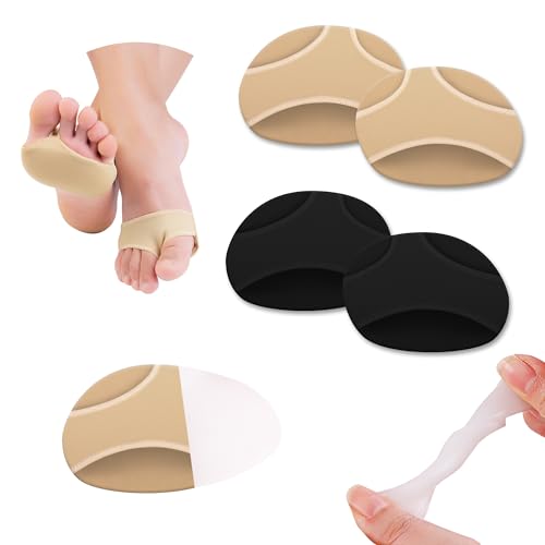 Image of SooGree Ball of Foot Cushions 2 Pairs Metatarsal Pads for Women Men Foot Pads Soft Gel Forefoot Pads of Soft Fabric - Prevent Pain and Discomfort