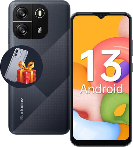 Blackview Teléfono Móvil Libres Wave6C (2024) 4GB + 32GB(TF 1TB) 6.52' HD+ Smartphone Android, Batería 5100mAh(10W) /Cámara 360°de 8MP/4G Dual SIM, Octa Core/Face ID/GPS/Fundas para Móviles