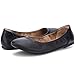 KOLILI Women's Ballet Flat Classic Round Toe Walking Shoes Casual Ladies Faux Leather Flat Shoes Black