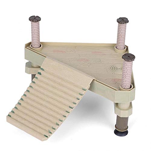 jiangyanyiliao Reptiles Floating Platform Pier with Ramp Ladder Terrarium Tank Ornament Aquarium Decoration