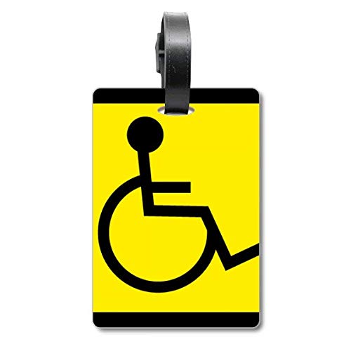 Symbole d'avertissement pour personne handicapée carrée jaune noir autocollant extérieur