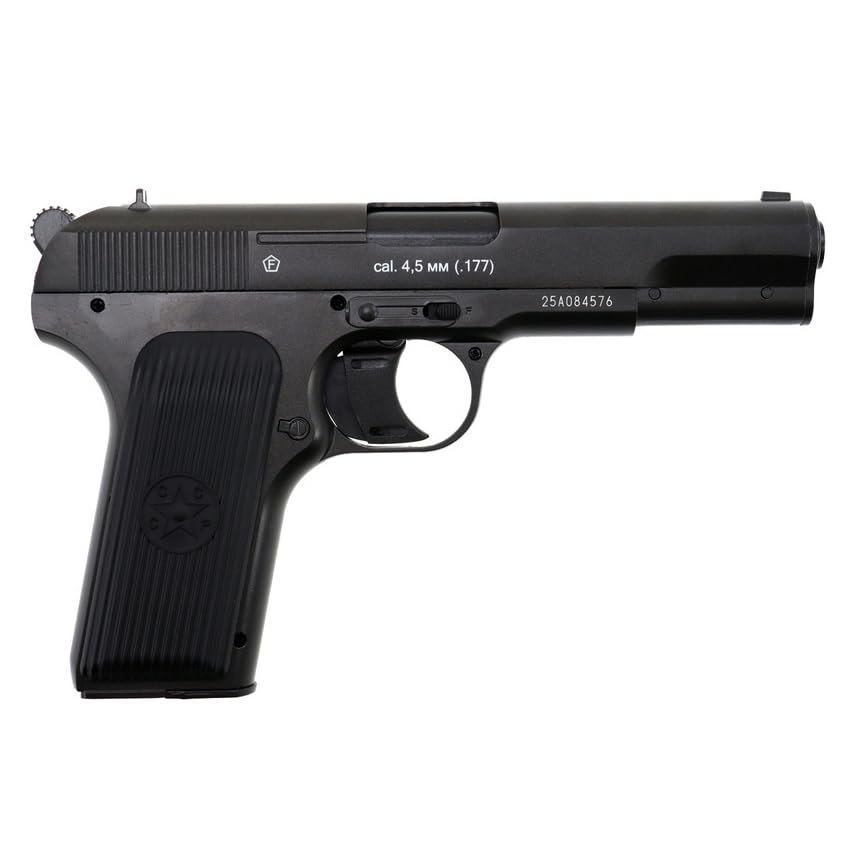 Borner TT Full Metal (4,5mm) | Pack Pistola de balines (Bolas de Acero BB's + maletín + 5 Cargas). Arma de Aire comprimido Calibre 4,5mm