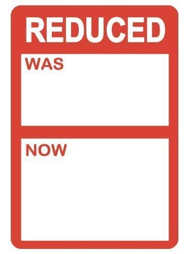 45 x 65mm - Reduced was/Now Stickers - Roll of 1,000