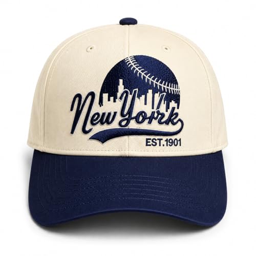 New York Hat Classic NYC Baseball Cap for Men & Women Premium Embroidered Cotton Trucker Hat Vintage Baseball Fan Gear